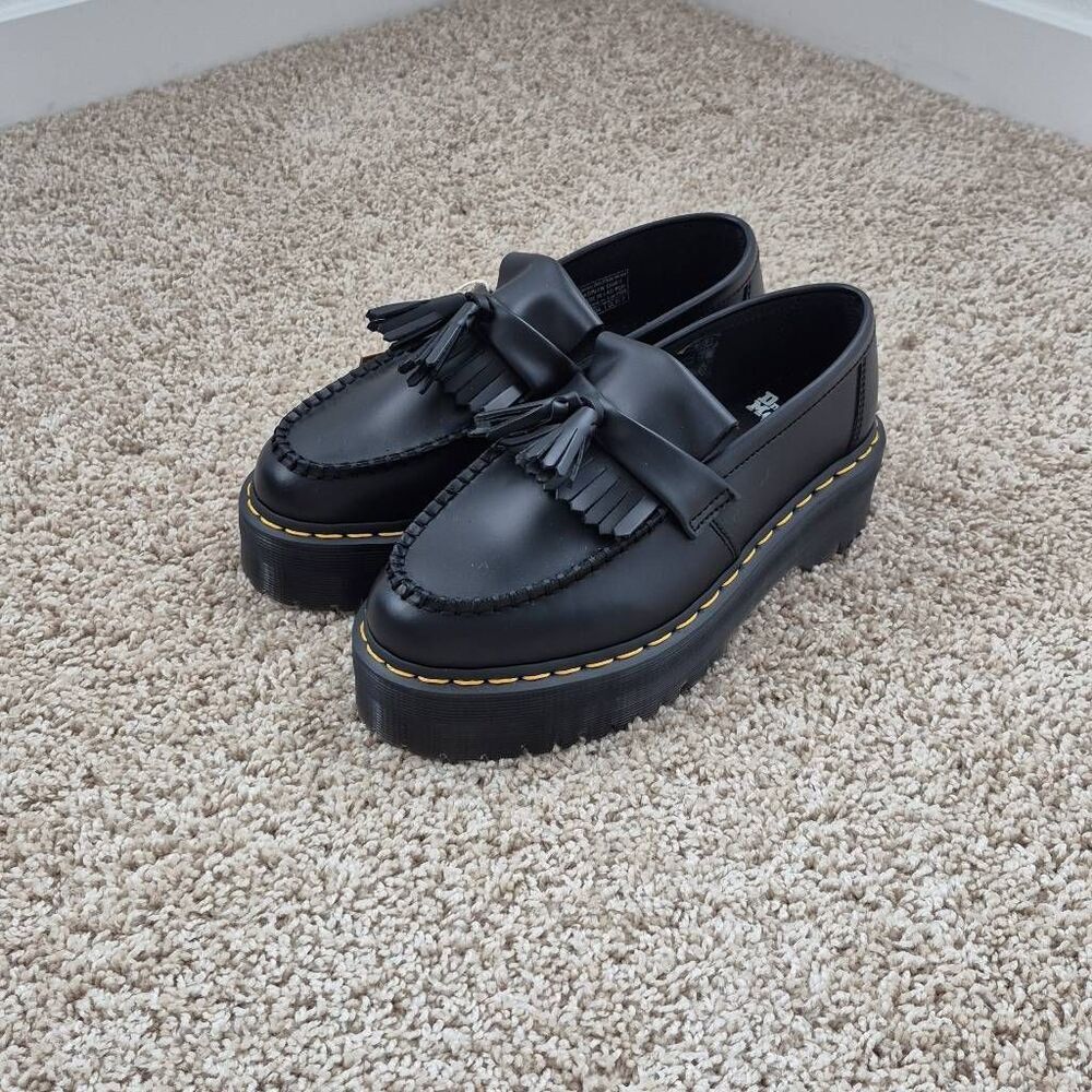 Dr. Martens Adrian Quad  Leather Loafters Black Size M7/W8